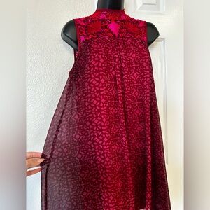 Niki Mahajan ANTHROPOLOGIE Amara Swing Dress Lace Women’s Sz 2 Hand Embroidered